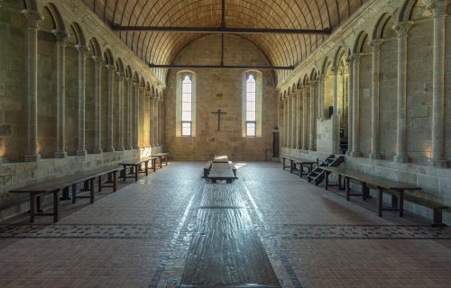 Abbaye du Mont-Saint-Michel, Centre des monuments nationaux, photographie du réfectoire.