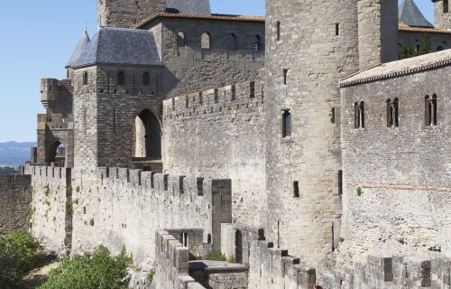 Cité de Carcassonne, Centre des monuments nationaux, photographie de la Cité de Carcassonne, front Ouest