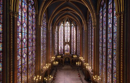 Sainte Chapelle de Paris, Centre des monuments nationaux, photographie de la nef de la chapelle haute